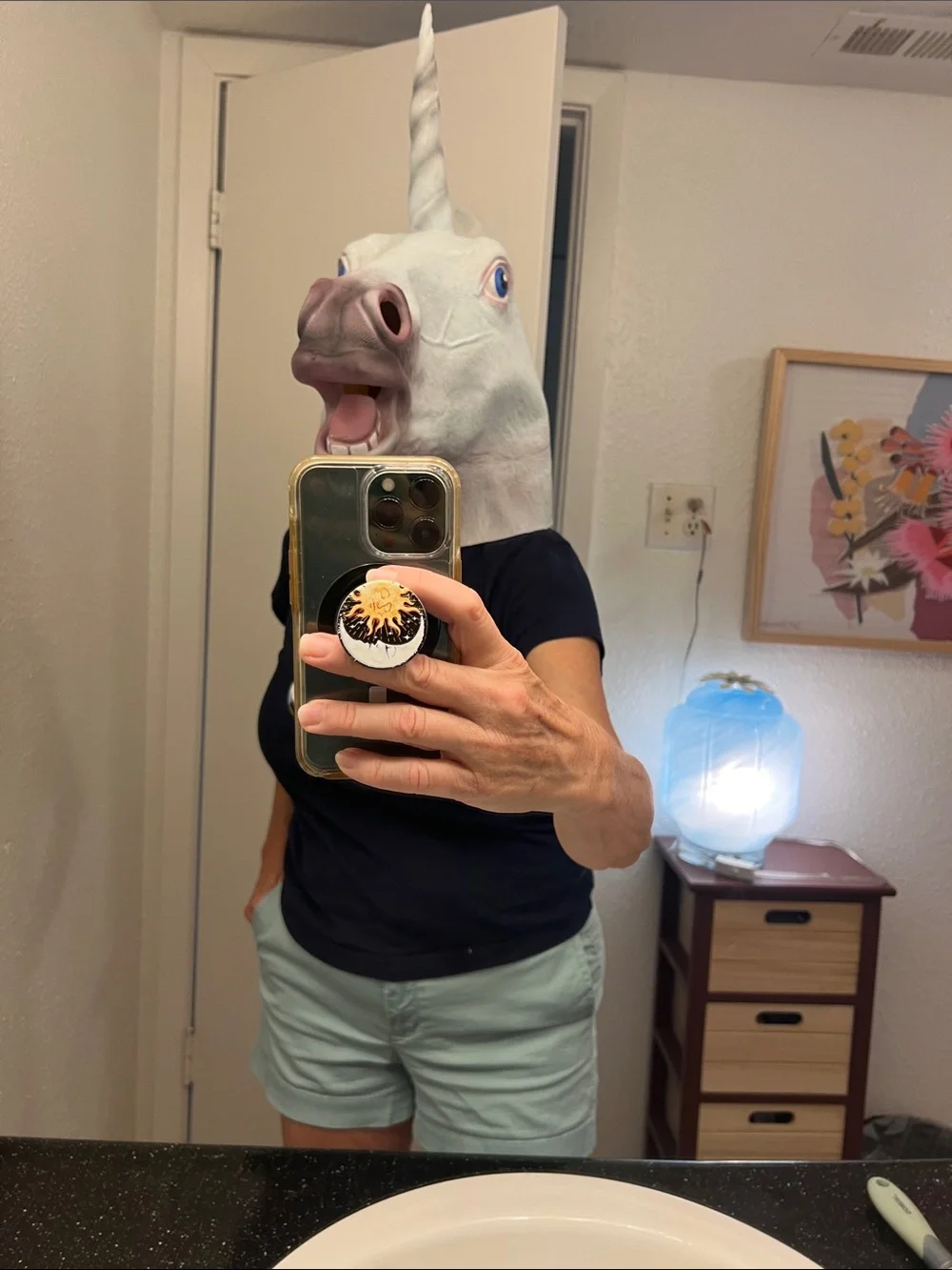 Adult Unicorn Costume Mask - Cream Unicorn Head